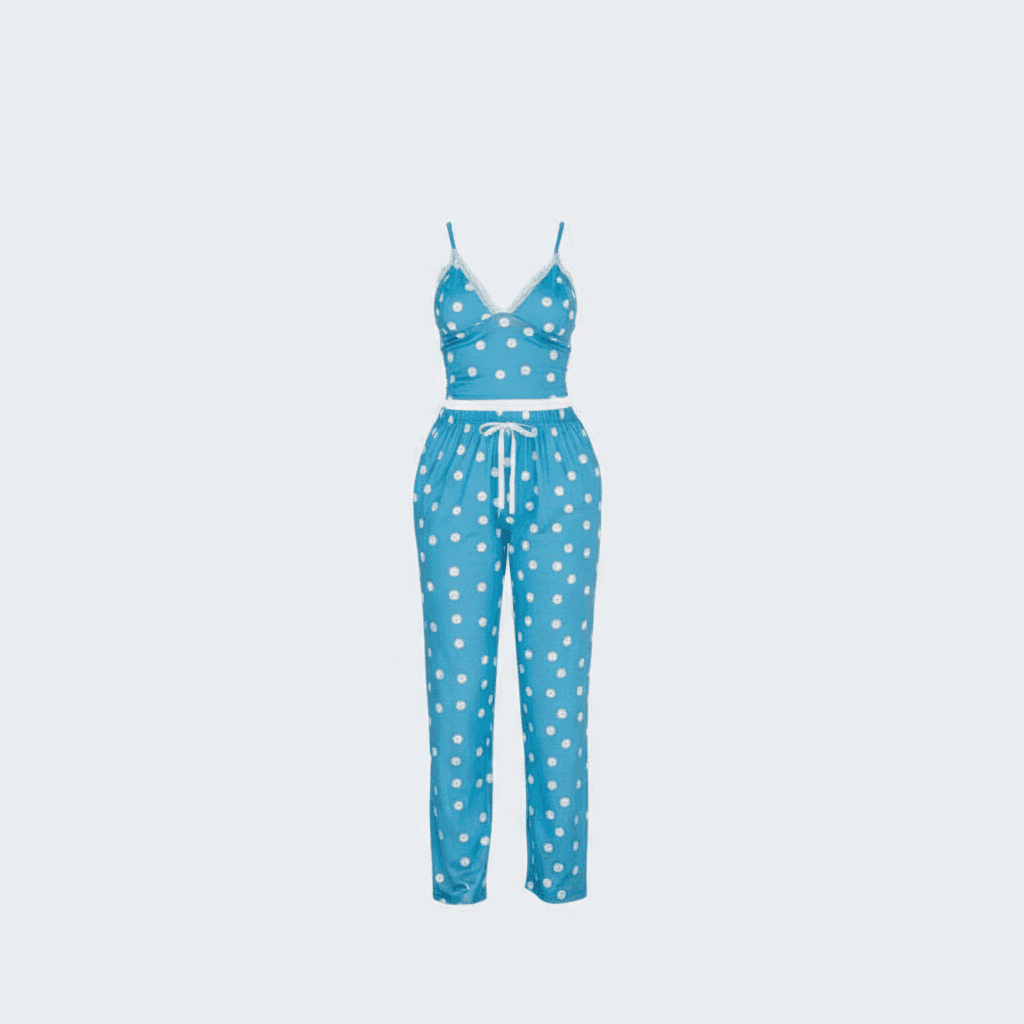 Wide-Leg Pajama Set with Chic Crop Top