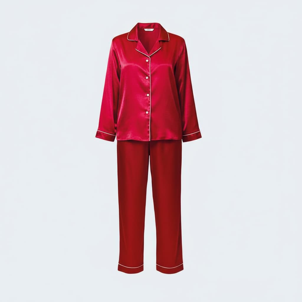 Luxurious Silky Satin Pajama Set – 2 Piece | Pants & Long Sleeve Shirt