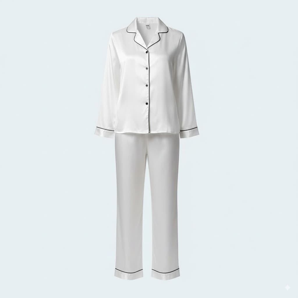 Luxurious Silky Satin Pajama Set – 2 Piece | Pants & Long Sleeve Shirt