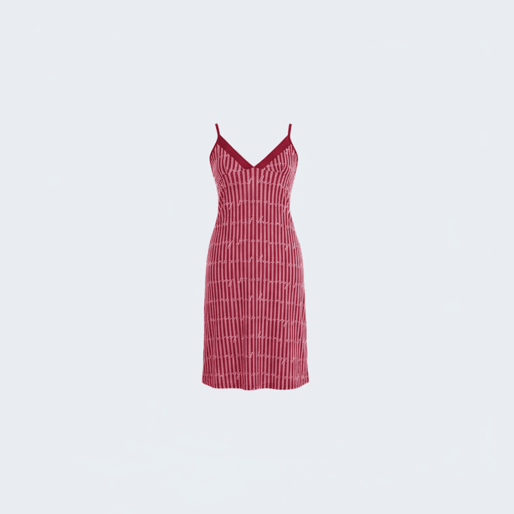 Plus Size Red Striped Short Homewear Dress