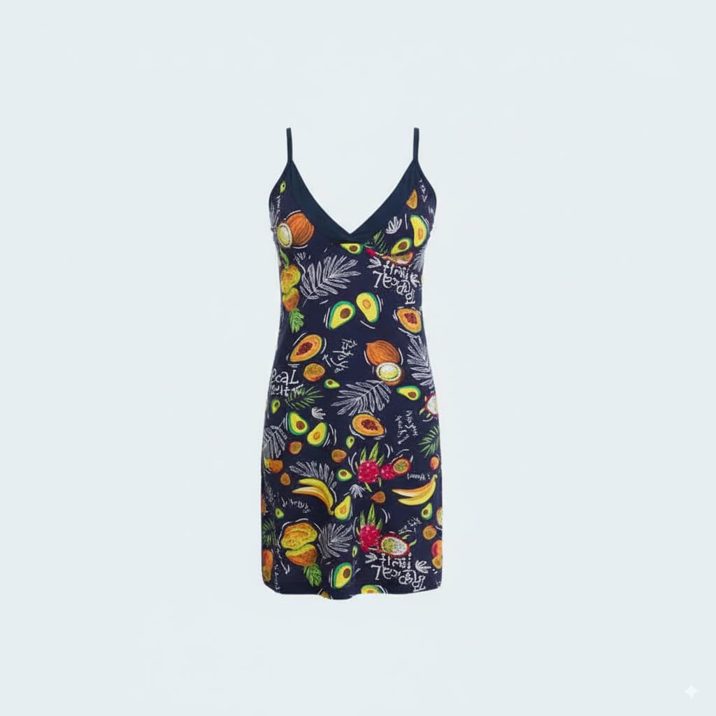 Soft Unique Avocado-Pattern Lingerie Dress – Comfy & Breathable