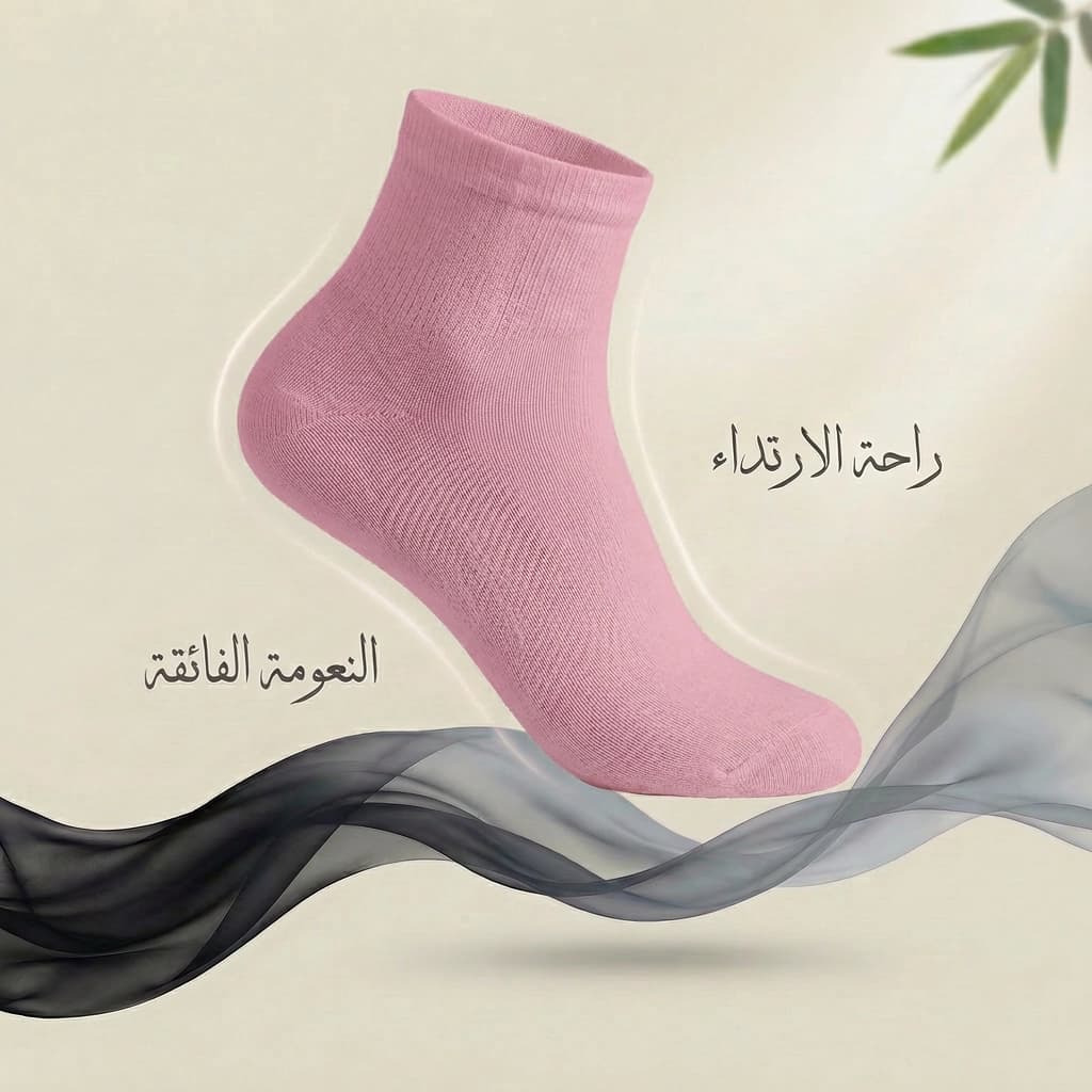 شراب نانو الفضة نسائي كلاسيك من البامبو - 5 أزواج