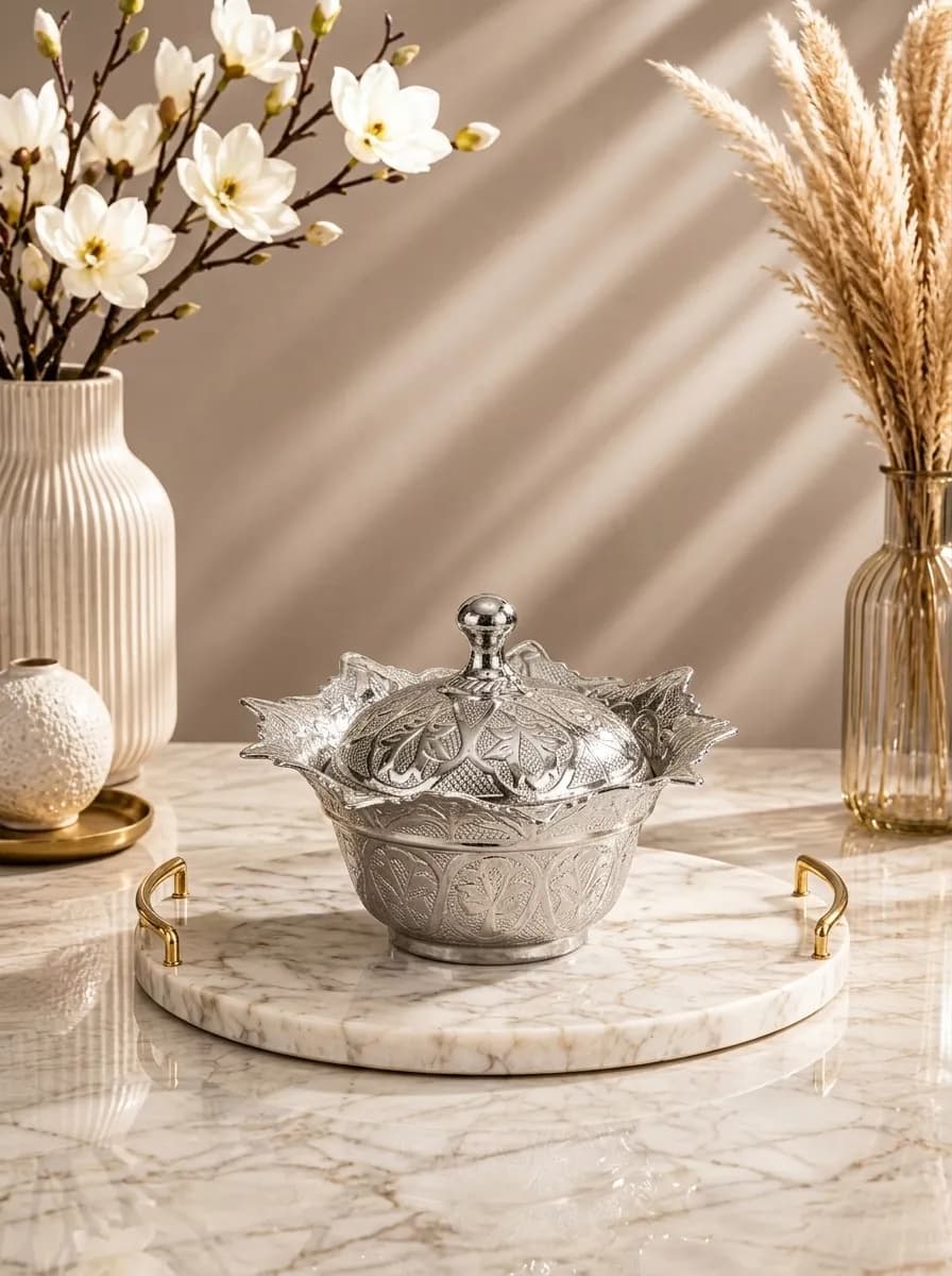 Luxury Turkish Copper Sugar Pot | Ottoman-Style Sugar Bowl with Lid | Made in Turkey