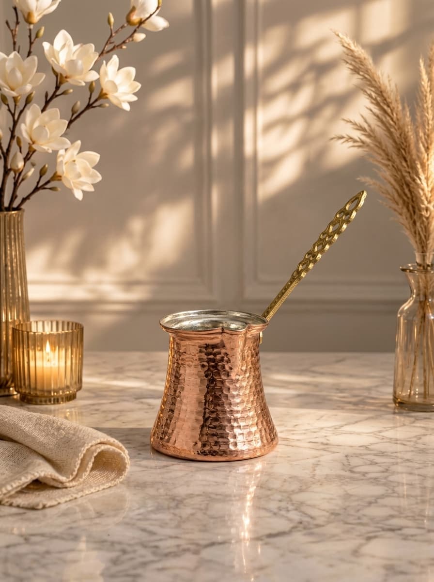 Luxury Handmade Copper Turkish Coffee Pot | Ottoman Style | Made in Turkey